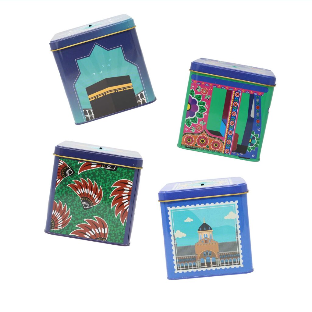 set of 4 sadaqah date tins